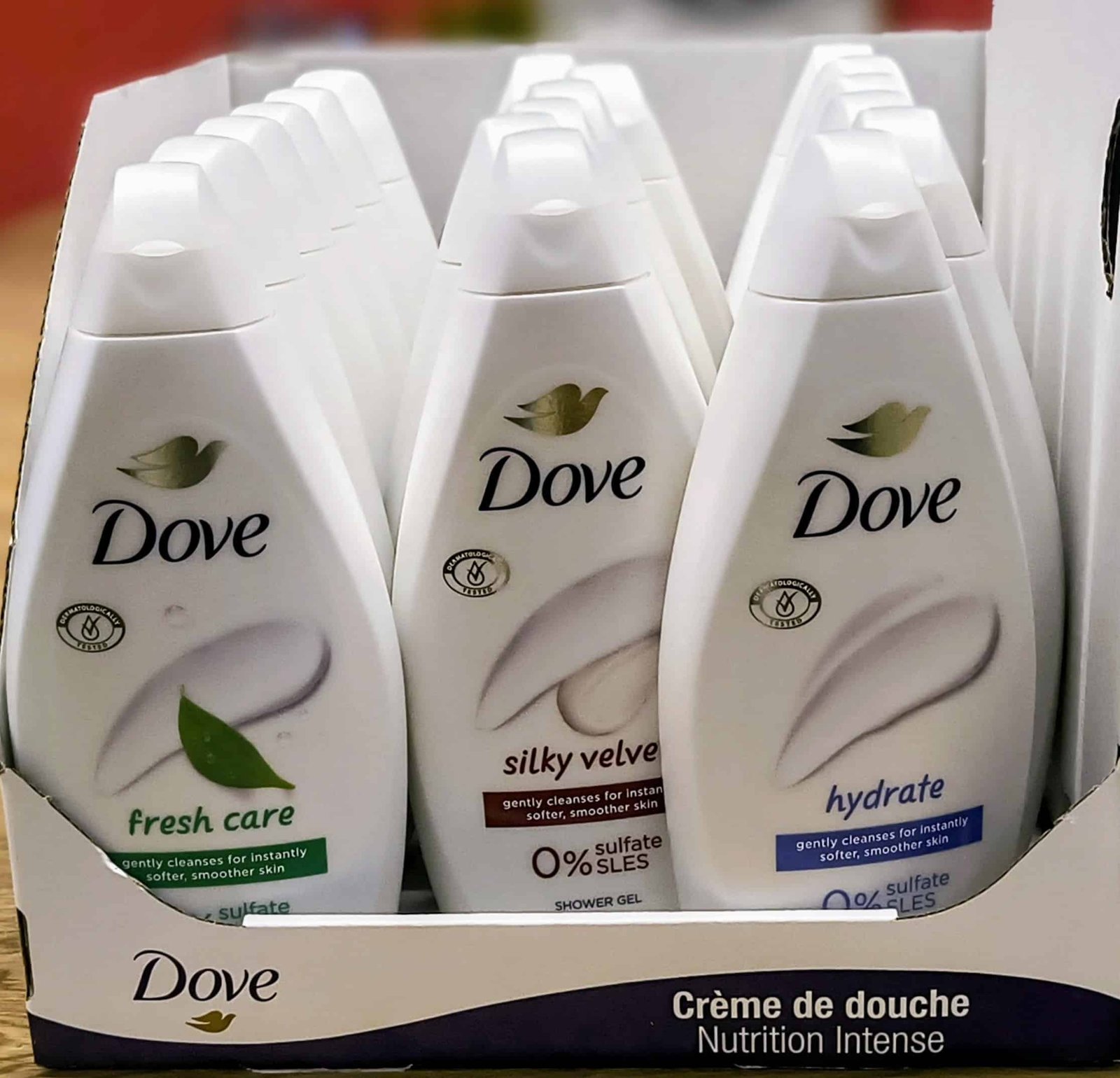 Dove Douchegel - Mixdoos Fresh Care 6 st, Hydrate 6 st, Silky Velvet 6 st 450ml.