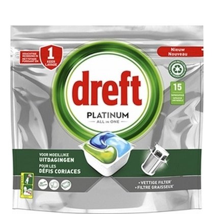 Dreft Vaatwastabs - All in One Platinum 15 stuks