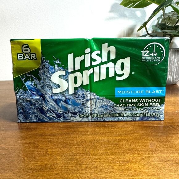 Irish Spring Moisture Blast Deodorant Soap 6 Bars 3.7 oz
