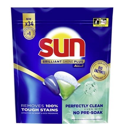 Sun Vaatwastabletten - Brilliant Shine + All-in-1 - 34 stuks PROMO